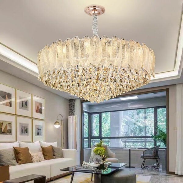 Đèn ốp trần pha lê cao cấp trang trí phòng khách TPL368