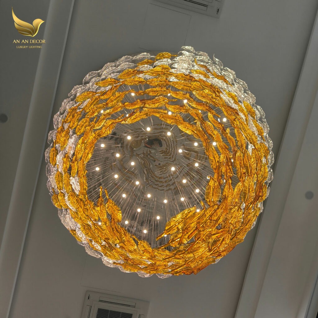 Dự Án Đèn Thông Tầng Lông Vũ Thủy Tinh - Wistaria Hotel Hải Phòng