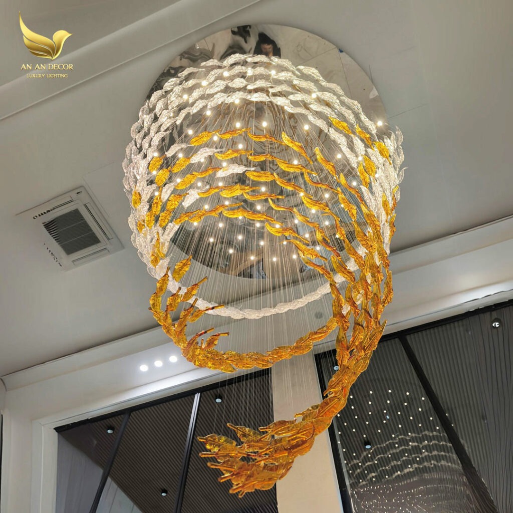 Dự Án Đèn Thông Tầng Lông Vũ Thủy Tinh - Wistaria Hotel Hải Phòng