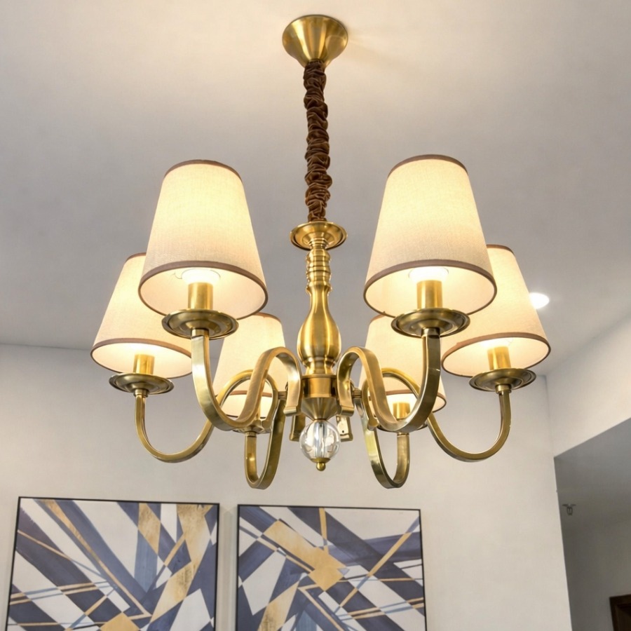 Đèn chùm cổ điển Chao vải