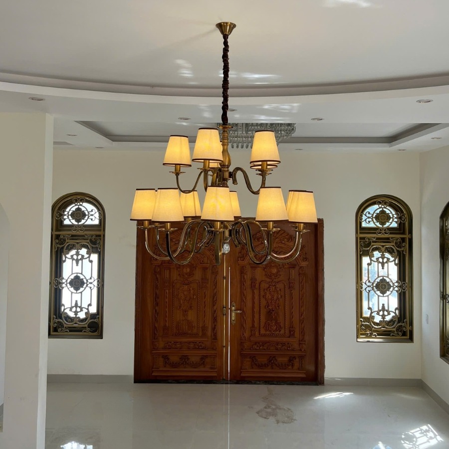 Đèn chùm cổ điển Chao vải