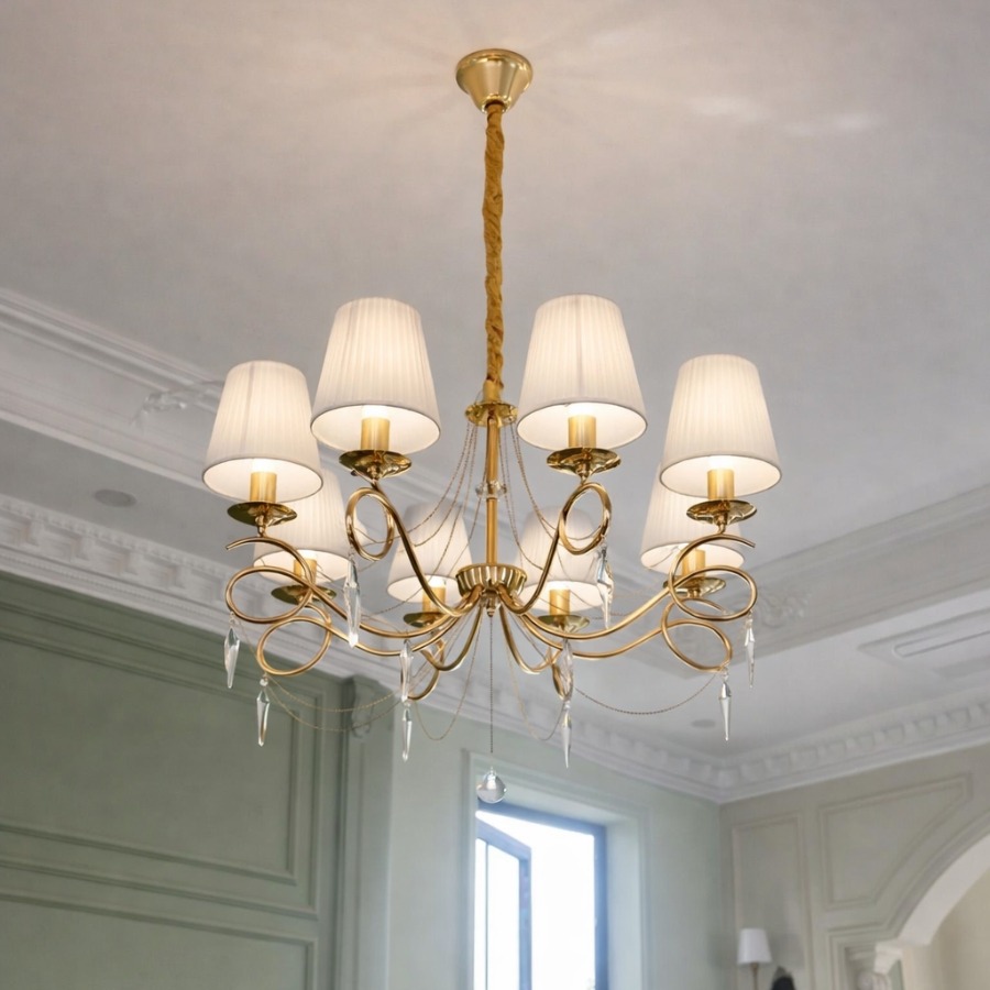 Đèn chùm cổ điển Chao vải