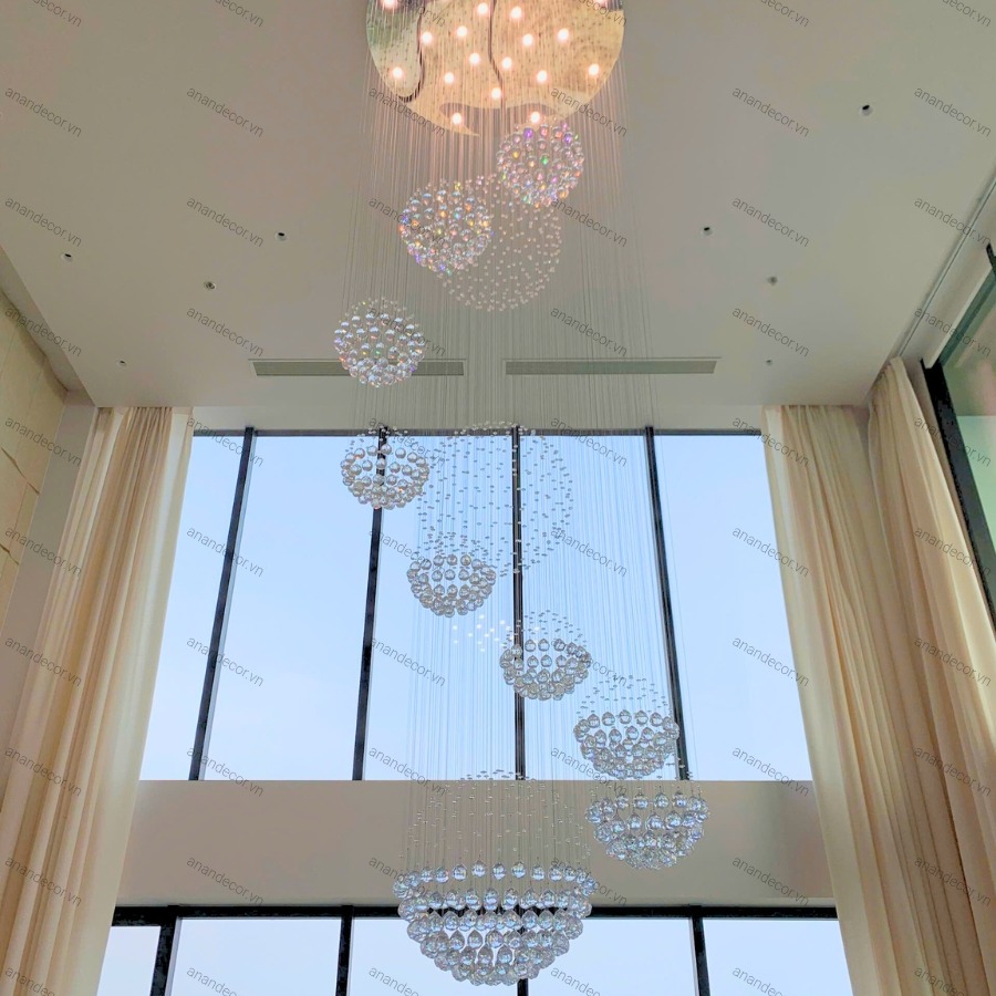 Đèn Thông Tầng Pha Lê Hạt