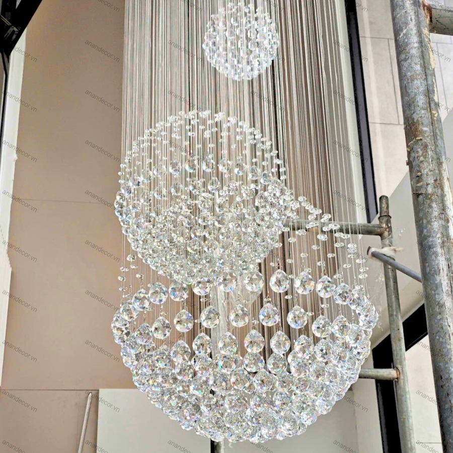 Đèn Thông Tầng Pha Lê Hạt