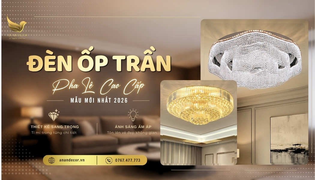 đèn ốp trần pha lê cao cấp