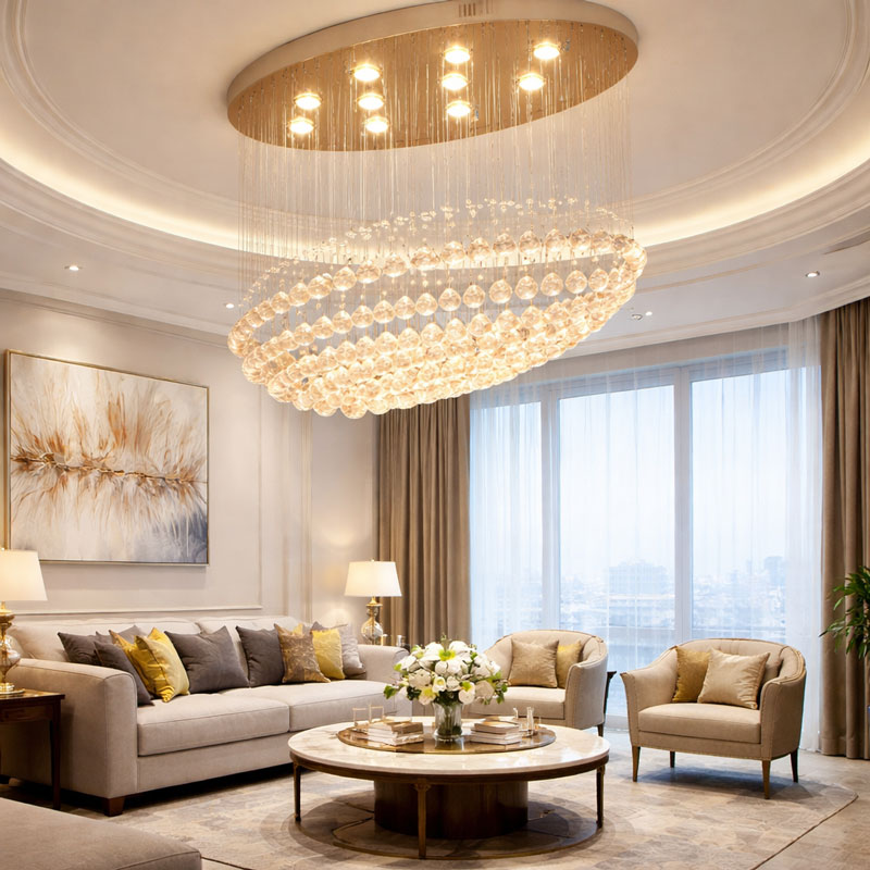 Đèn thả pha lê hạt thiết kế hiện đại HPL-02