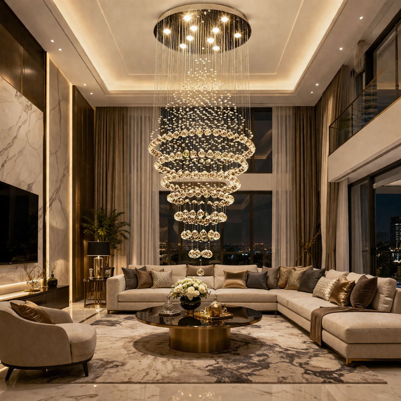 Đèn thả pha lê hạt thiết kế hiện đại HPL-12B