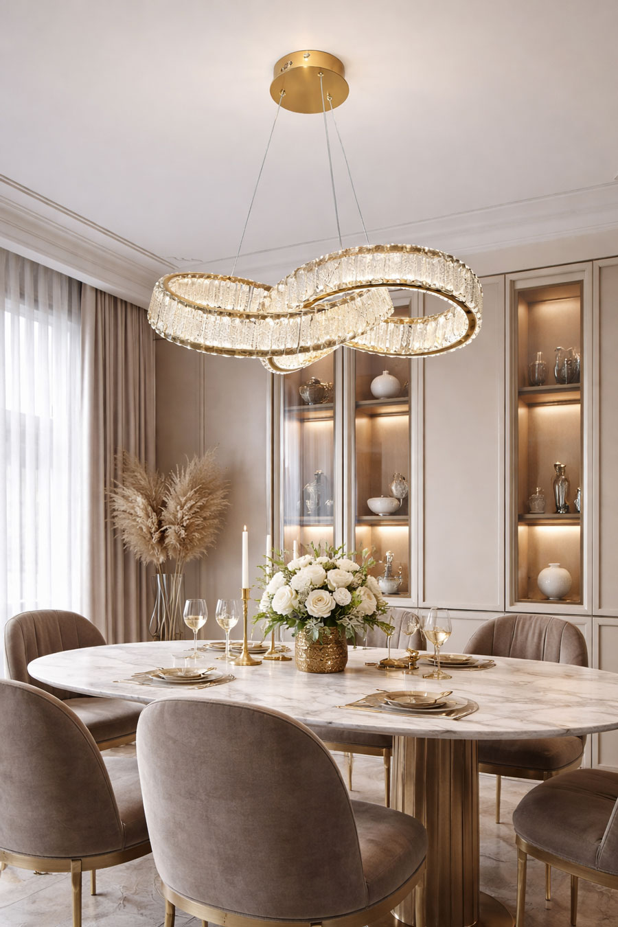 Đèn chùm thả pha lê cao cấp THD7058