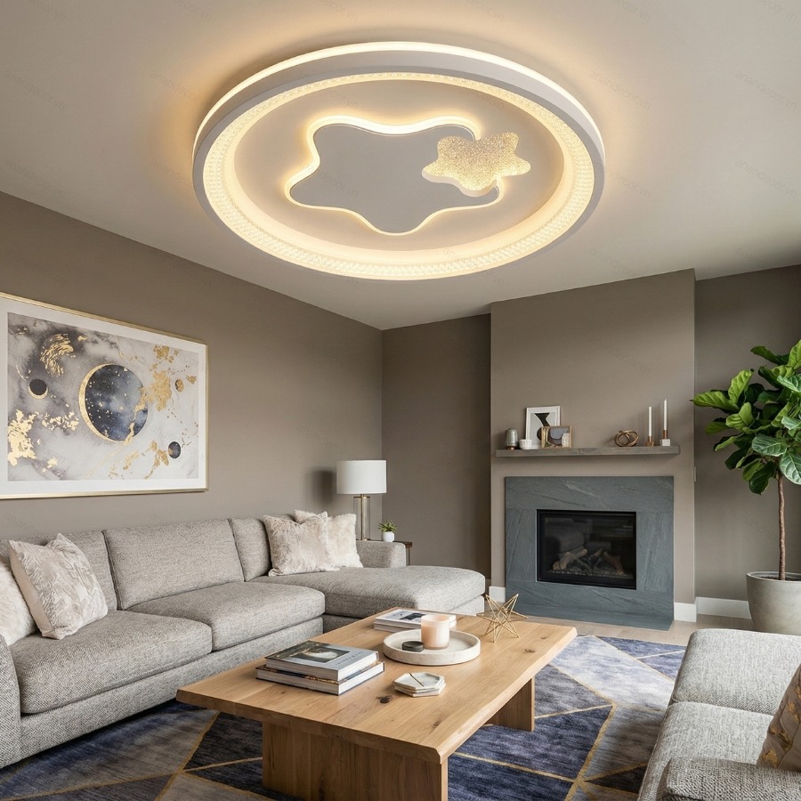 đèn ốp trần mica