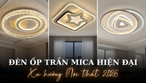 đèn ốp trần mica
