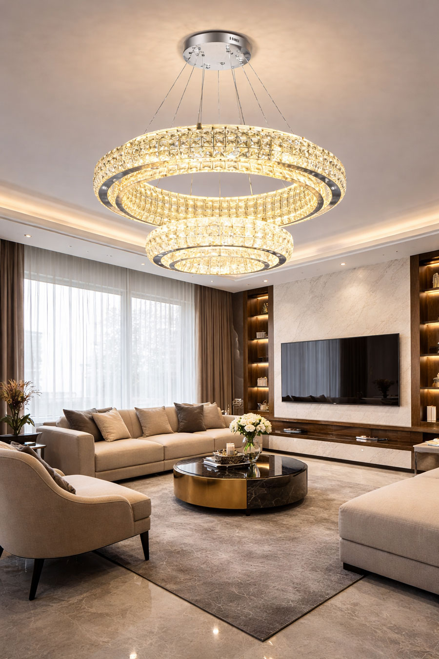 Đèn chùm thả pha lê cao cấp TPL-6508