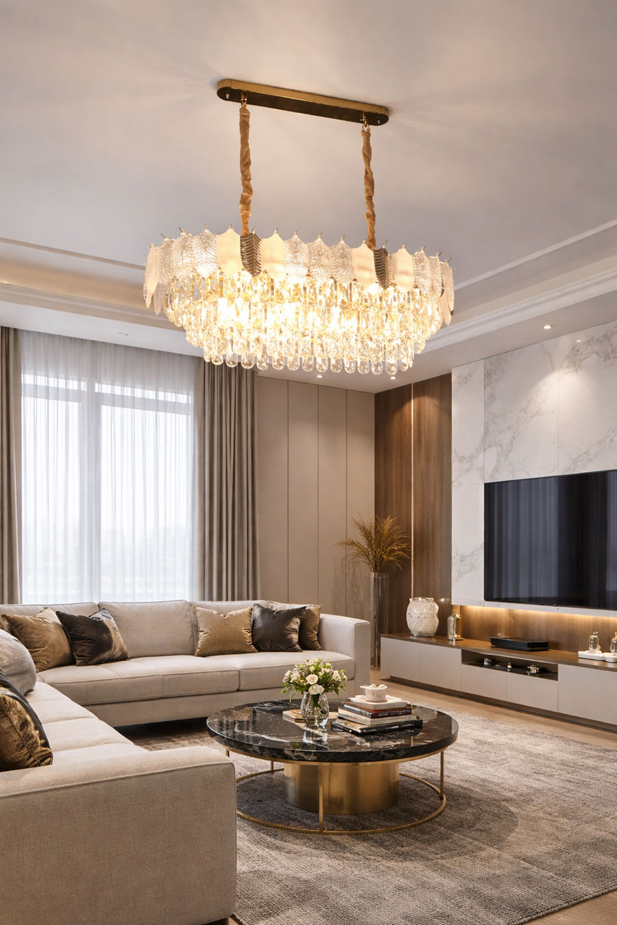 Đèn chùm thả pha lê cao cấp TPL8032