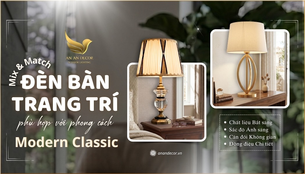 đèn bàn chao vải