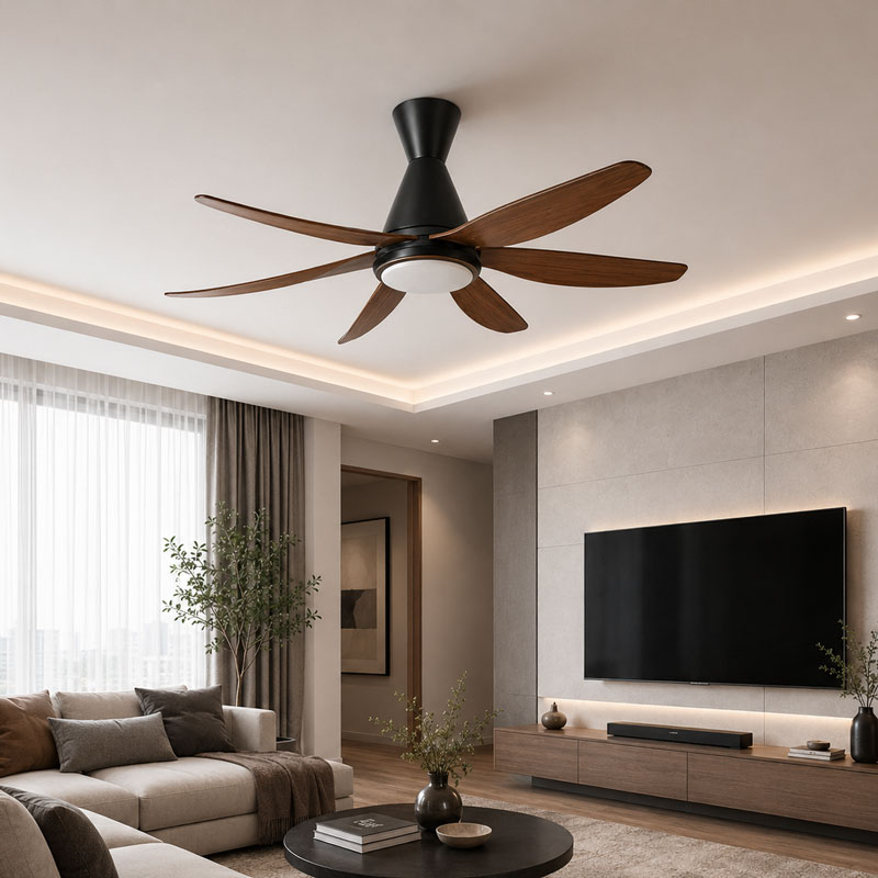 Quạt trần đèn 5 cánh kiểu dáng hiện đại QT-654-01K