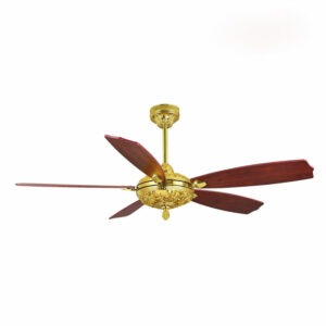 Quạt trần đèn 5 cánh mạ vàng cổ điển QT-966M (Không đèn)