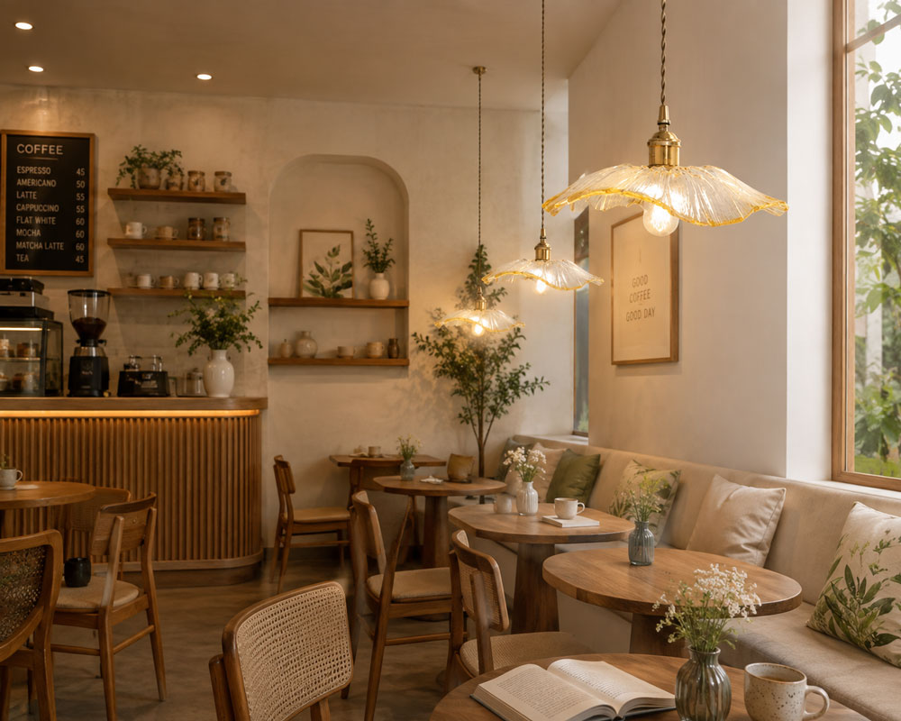 Bí quyết bố trí đèn thả quán cafe chuẩn đẹp cho người lần đầu mở quán